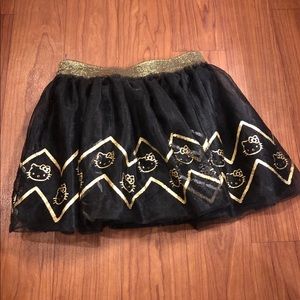 Hello Kitty Black Gold Tulle Skirt Girl’s Size S 6 6x